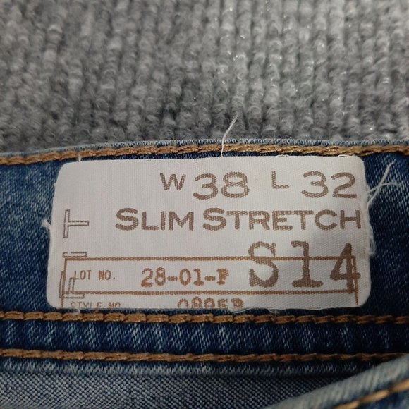 American Legacy Jeans Size 14 Slim Stretch 38 x 30 Distressed medium Wash - Picture 11 of 16